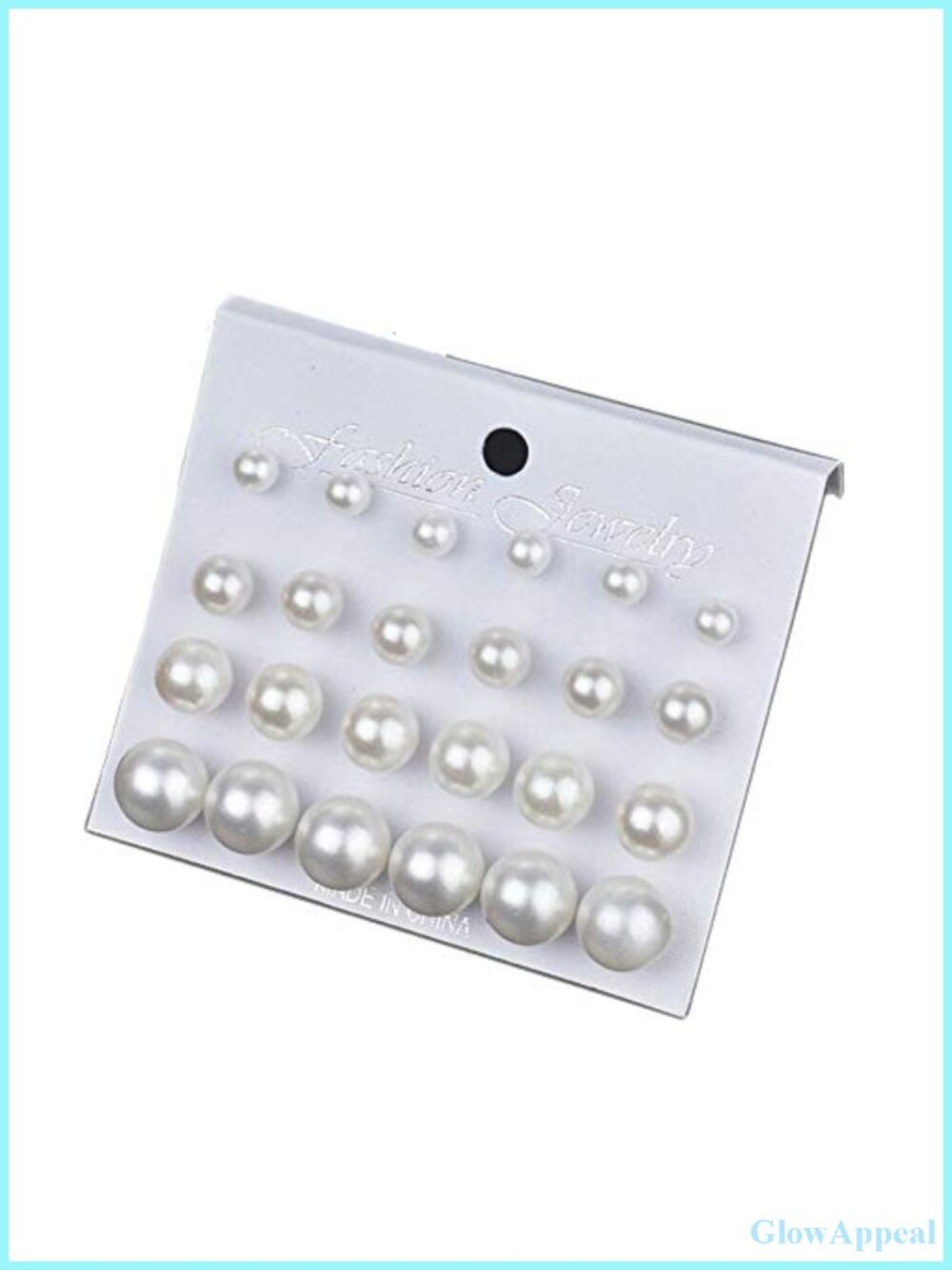 12 Pairs Pearl Stud Earrings Set, Simulated Pearl CZ Earrings for Women, Bridal
